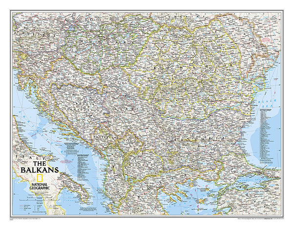 Buy map Balkans, Classic, Laminated by National Geographic Maps