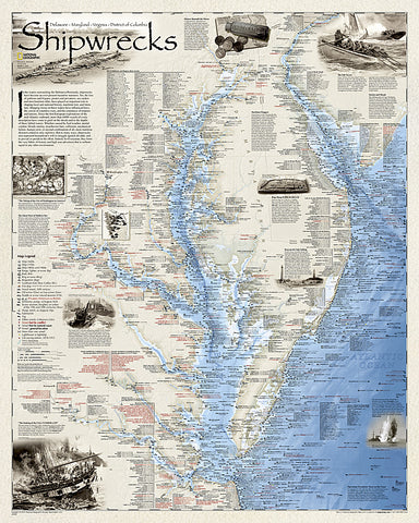 Buy map Shipwrecks of the Delmarva, Folded Wall Map by National Geographic Maps