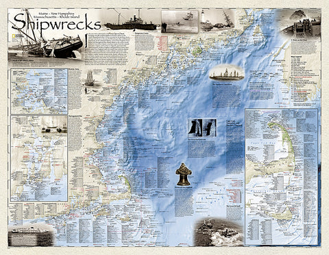 Buy map Shipwrecks of the Northeast, Folded Wall Map by National Geographic Maps