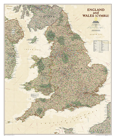Buy map England and Wales, Executive, Laminated by National Geographic Maps