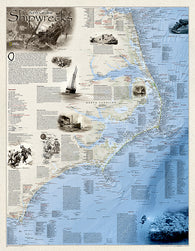 Buy map Shipwrecks of the Outer Banks, laminated by National Geographic Maps