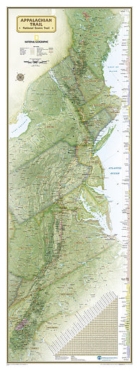 Buy map Appalachian Trail, Laminated, Polybagged by National Geographic Maps