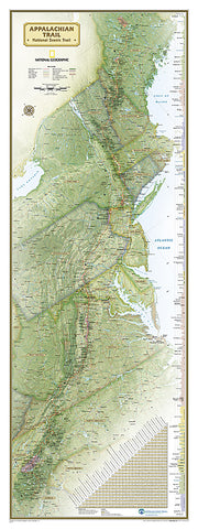 Buy map Appalachian Trail, Laminated, Polybagged by National Geographic Maps