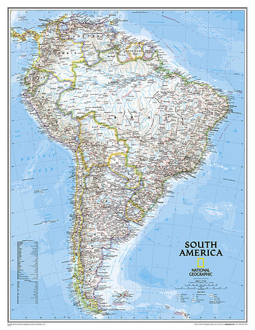 Buy map South America, Classic, Large, Tubed by National Geographic Maps