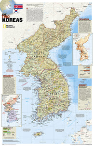 Buy map North Korea/South Korea, The Forgotten War, 2-Sided, Tubed by National Geographic Maps
