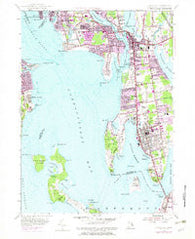 Bristol Rhode Island Historical topographic map, 1:24000 scale, 7.5 X 7.5 Minute, Year 1955