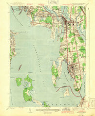 Bristol Rhode Island Historical topographic map, 1:31680 scale, 7.5 X 7.5 Minute, Year 1943