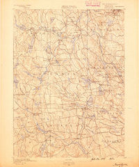 Burrillville Rhode Island Historical topographic map, 1:62500 scale, 15 X 15 Minute, Year 1889