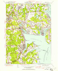East Greenwich Rhode Island Historical topographic map, 1:24000 scale, 7.5 X 7.5 Minute, Year 1942