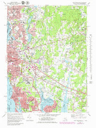 East Providence Rhode Island Historical topographic map, 1:25000 scale, 7.5 X 7.5 Minute, Year 1971