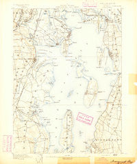Narragansett Bay Rhode Island Historical topographic map, 1:62500 scale, 15 X 15 Minute, Year 1890