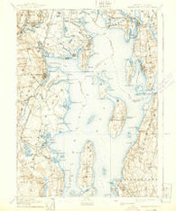 Narragansett Bay Rhode Island Historical topographic map, 1:62500 scale, 15 X 15 Minute, Year 1892