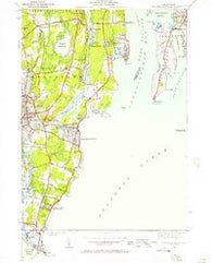 Narragansett Pier Rhode Island Historical topographic map, 1:24000 scale, 7.5 X 7.5 Minute, Year 1942