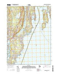 Narragansett Pier Rhode Island Current topographic map, 1:24000 scale, 7.5 X 7.5 Minute, Year 2015