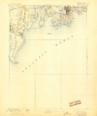 Newport Rhode Island Historical topographic map, 1:62500 scale, 15 X 15 Minute, Year 1894