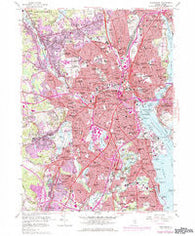 Providence Rhode Island Historical topographic map, 1:24000 scale, 7.5 X 7.5 Minute, Year 1957