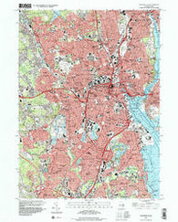 Providence Rhode Island Historical topographic map, 1:24000 scale, 7.5 X 7.5 Minute, Year 1996