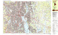 Providence Rhode Island Historical topographic map, 1:25000 scale, 7.5 X 15 Minute, Year 1987