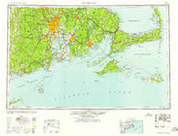 Providence Rhode Island Historical topographic map, 1:250000 scale, 1 X 2 Degree, Year 1958