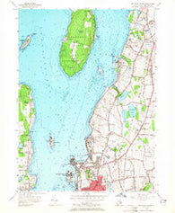 Prudence Island Rhode Island Historical topographic map, 1:24000 scale, 7.5 X 7.5 Minute, Year 1955