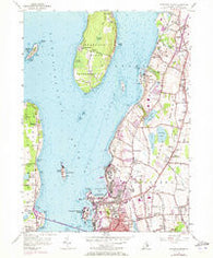 Prudence Island Rhode Island Historical topographic map, 1:24000 scale, 7.5 X 7.5 Minute, Year 1955