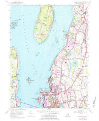 Prudence Island Rhode Island Historical topographic map, 1:24000 scale, 7.5 X 7.5 Minute, Year 1955