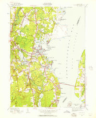 Wickford Rhode Island Historical topographic map, 1:24000 scale, 7.5 X 7.5 Minute, Year 1942