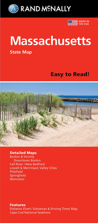 Buy map Massachusetts Easy to Read Folded Map