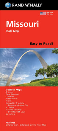 Buy map Missouri, Easy to Read State Map