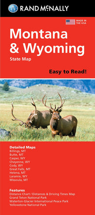 Buy map Montana & Wyoming Easy to Read Folded Map