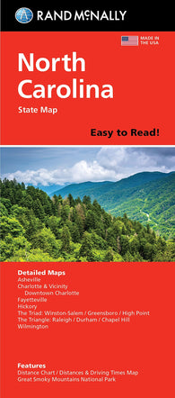 Buy map North Carolina Easy to Read Folded Map