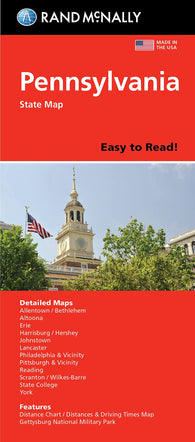 Buy map Pennsylvania Easy to Read Folded Map