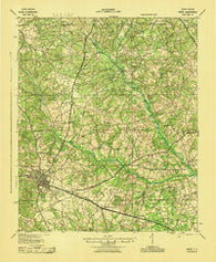 Aiken South Carolina Historical topographic map, 1:62500 scale, 15 X 15 Minute, Year 1943
