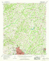 Anderson South Carolina Historical topographic map, 1:62500 scale, 15 X 15 Minute, Year 1957