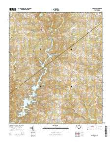 Antreville South Carolina Current topographic map, 1:24000 scale, 7.5 X 7.5 Minute, Year 2014