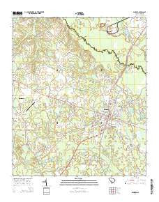 Bamberg South Carolina Current topographic map, 1:24000 scale, 7.5 X 7.5 Minute, Year 2014