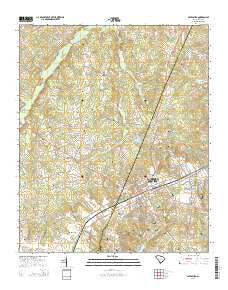 Batesburg South Carolina Current topographic map, 1:24000 scale, 7.5 X 7.5 Minute, Year 2014