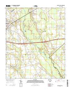 Bishopville East South Carolina Current topographic map, 1:24000 scale, 7.5 X 7.5 Minute, Year 2014
