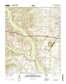 Bishopville West South Carolina Current topographic map, 1:24000 scale, 7.5 X 7.5 Minute, Year 2014