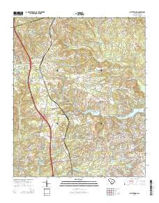 Blythewood South Carolina Current topographic map, 1:24000 scale, 7.5 X 7.5 Minute, Year 2014