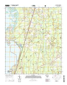 Bonneau South Carolina Current topographic map, 1:24000 scale, 7.5 X 7.5 Minute, Year 2014