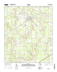 Bowman South Carolina Current topographic map, 1:24000 scale, 7.5 X 7.5 Minute, Year 2014