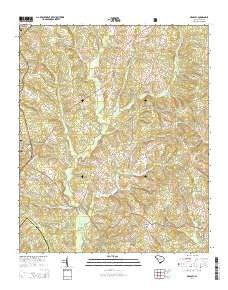 Bradley South Carolina Current topographic map, 1:24000 scale, 7.5 X 7.5 Minute, Year 2014