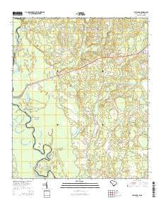 Bull Pond South Carolina Current topographic map, 1:24000 scale, 7.5 X 7.5 Minute, Year 2014
