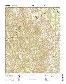 Bush River South Carolina Current topographic map, 1:24000 scale, 7.5 X 7.5 Minute, Year 2014