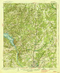 Camden South Carolina Historical topographic map, 1:62500 scale, 15 X 15 Minute, Year 1938