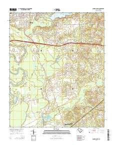 Camden South South Carolina Current topographic map, 1:24000 scale, 7.5 X 7.5 Minute, Year 2014