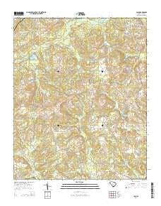 Cash South Carolina Current topographic map, 1:24000 scale, 7.5 X 7.5 Minute, Year 2014