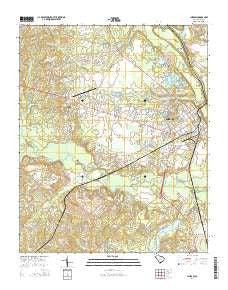 Cheraw South Carolina Current topographic map, 1:24000 scale, 7.5 X 7.5 Minute, Year 2014