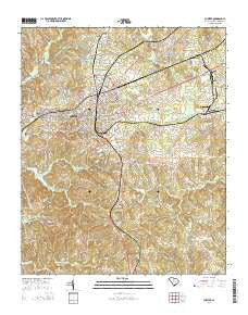 Chester South Carolina Current topographic map, 1:24000 scale, 7.5 X 7.5 Minute, Year 2014